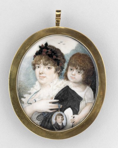 Retrato de una madre y su hijo de Unbekannt Unbekannt